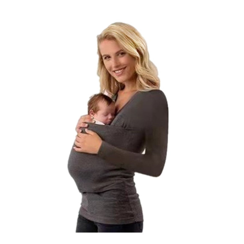 Kangaroo Carrier T-Shirt for Parents – Long Sleeve Baby Pocket Top