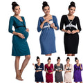Lace Nursing Pyjama Dress – Deep V-Neck Maternity Nightwear