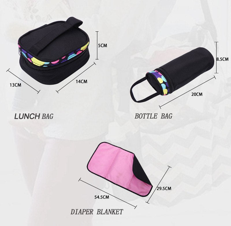 5-Piece Diaper Bag Set – Tote with Organiser Pouches for Moms