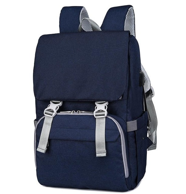 USB Diaper Backpack with Changing Mat – Large Maternity Nappy Bag