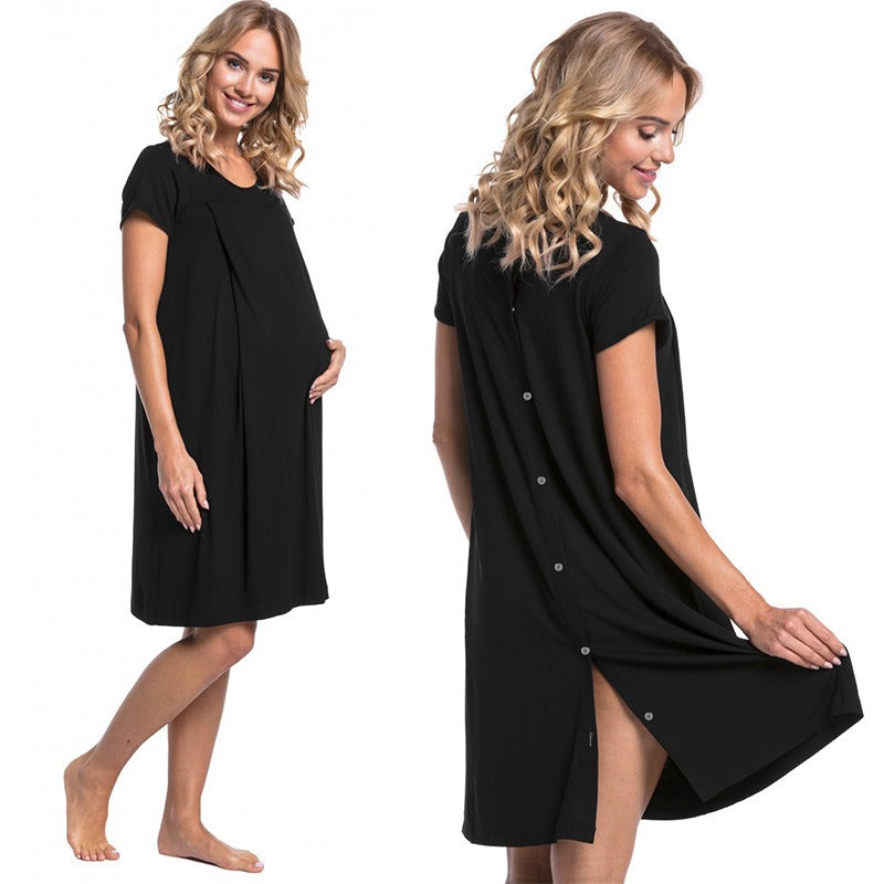 Maternity Hospital Gown – Short Sleeve Nursing Labour Dress