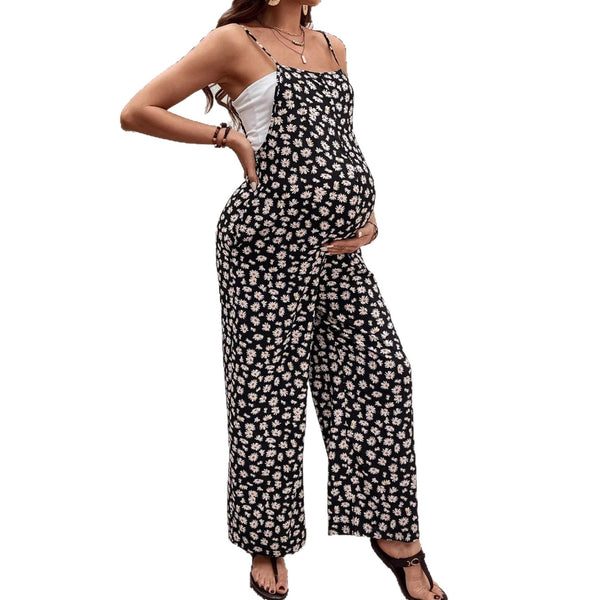 Bohemian Printed Maternity Jumpsuit – Casual Pregnancy Overalls