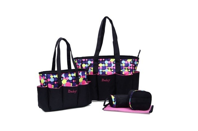 5-Piece Diaper Bag Set – Tote with Organiser Pouches for Moms