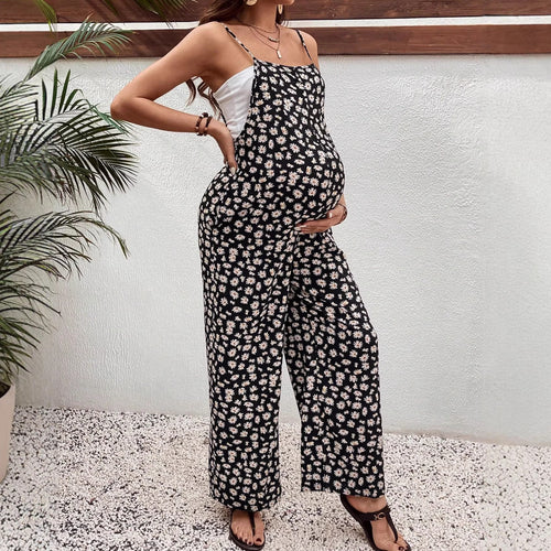 Bohemian Printed Maternity Jumpsuit – Casual Pregnancy Overalls