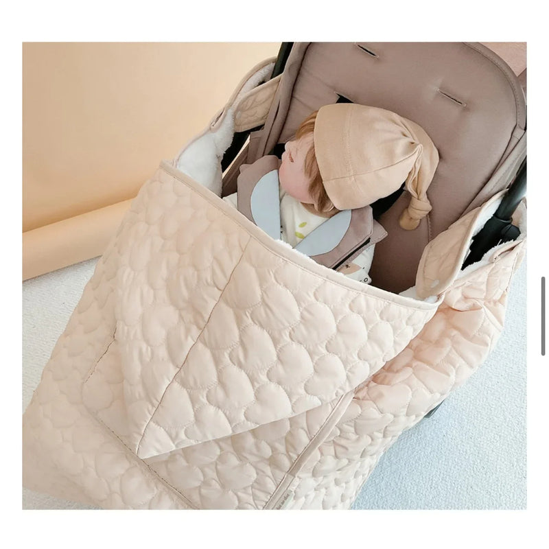 Fleece Stroller Blanket with Footmuff – Windproof Winter Baby Wrap