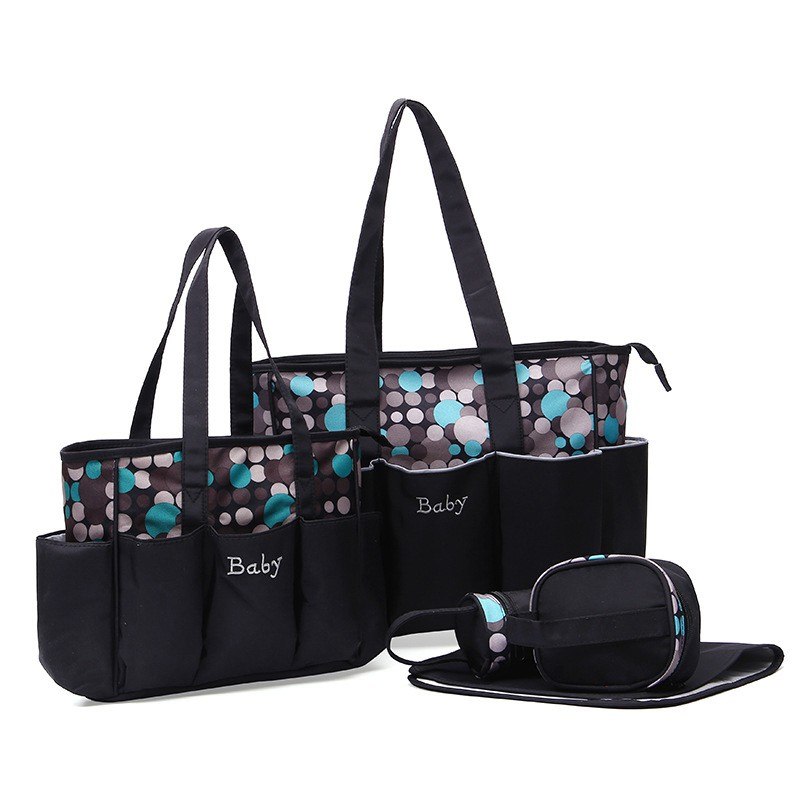 5-Piece Diaper Bag Set – Tote with Organiser Pouches for Moms