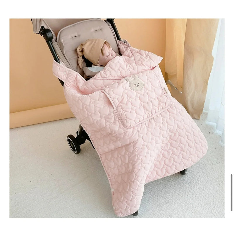 Fleece Stroller Blanket with Footmuff – Windproof Winter Baby Wrap