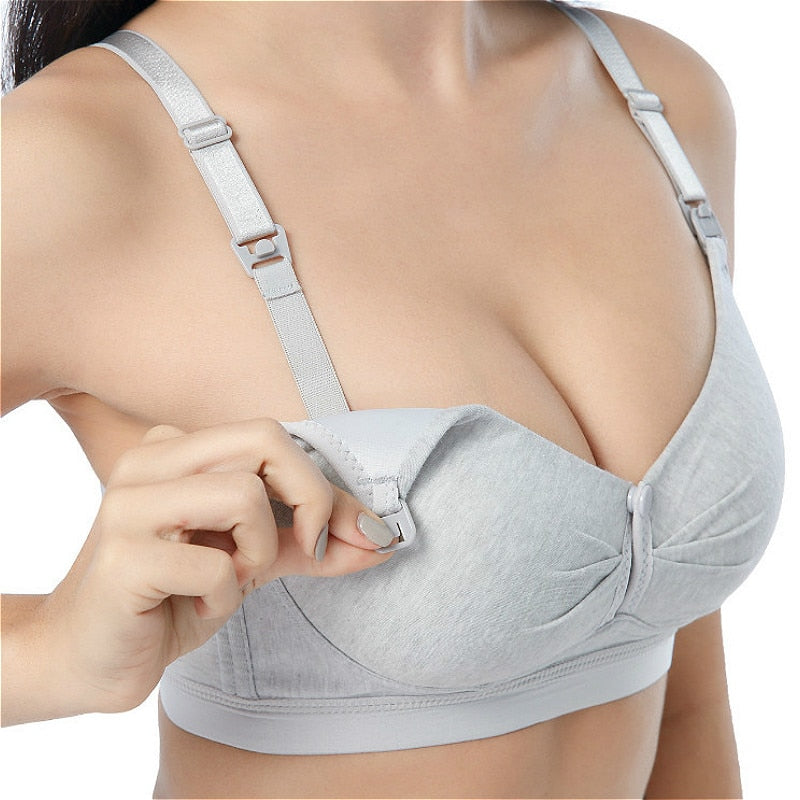 Maternity Nursing Bra – Soft Breastfeeding Bra with Clip Release