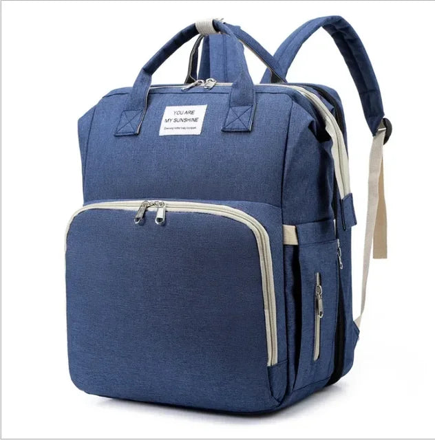 Foldable Diaper Bag Backpack with Baby Sleep Mat – Multi-Function