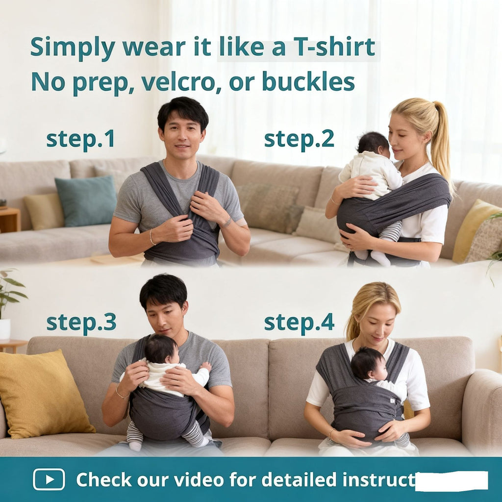 Front-Facing Summer Baby Wrap Carrier – Newborns & Infants