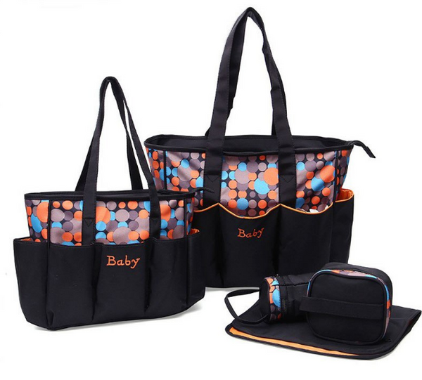 5-Piece Diaper Bag Set – Tote with Organiser Pouches for Moms