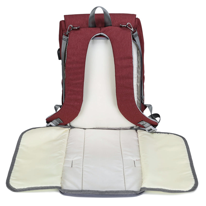 USB Diaper Backpack with Changing Mat – Large Maternity Nappy Bag