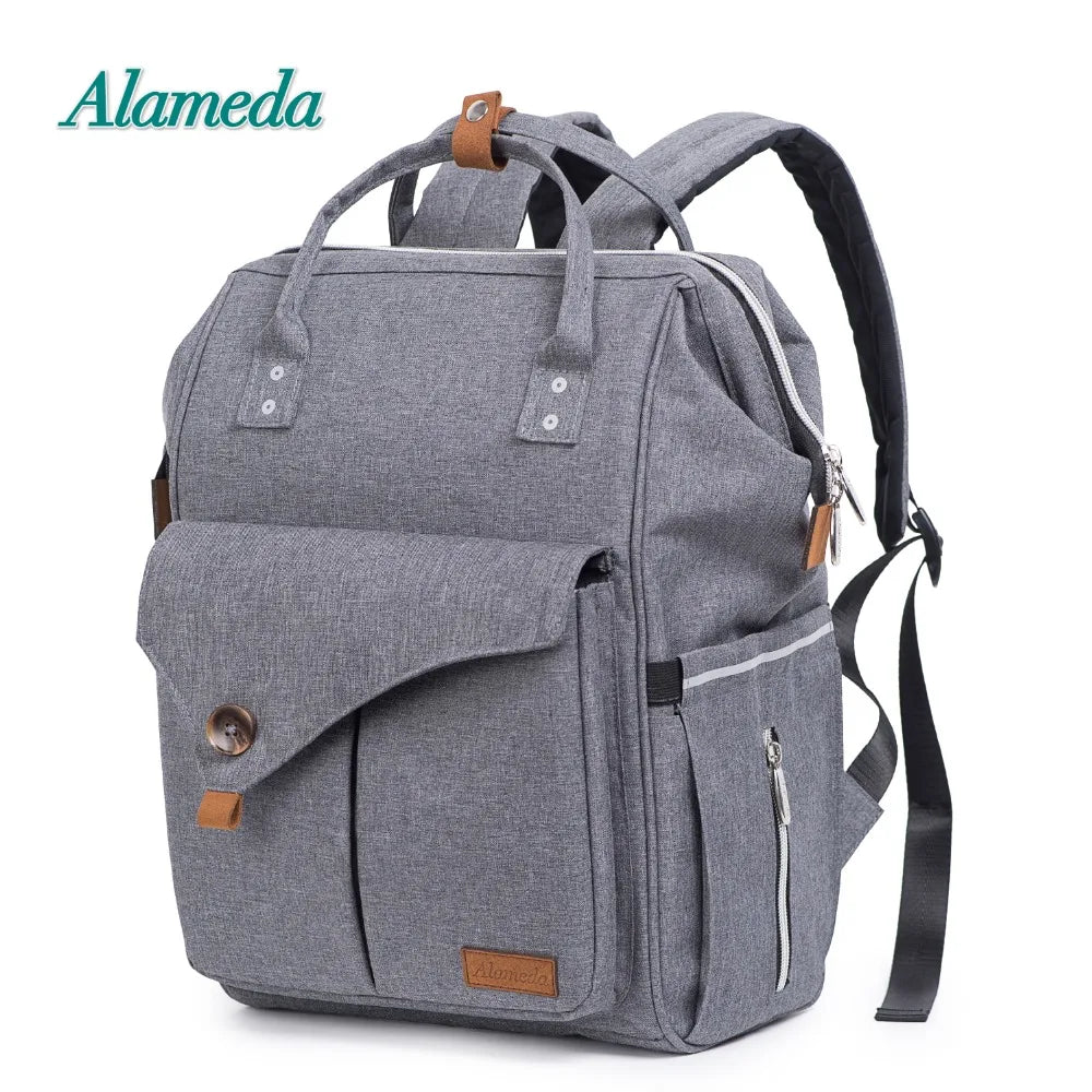 Alameda Diaper Backpack with Stroller Straps – Multi-Function Mummy Bag