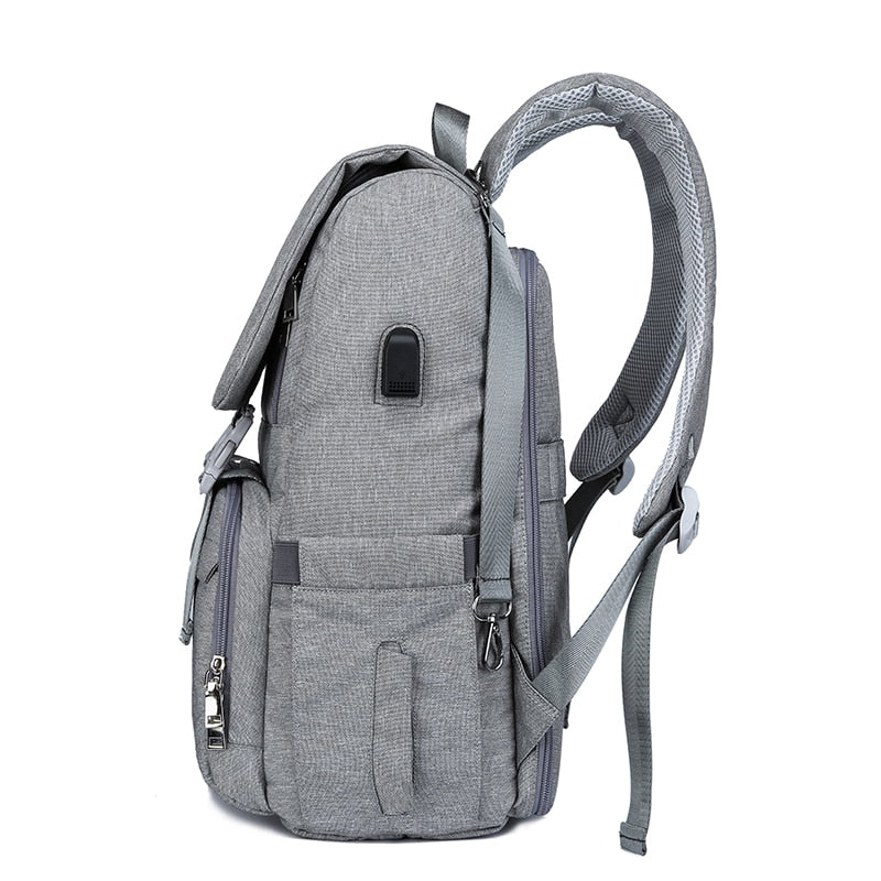 USB Diaper Backpack with Changing Mat – Large Maternity Nappy Bag