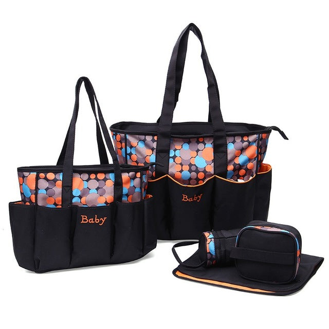 5-Piece Diaper Bag Set – Tote with Organiser Pouches for Moms