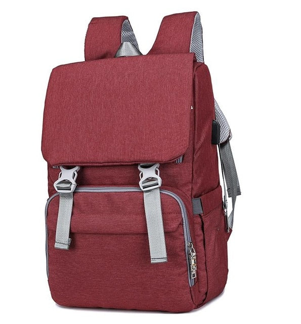 USB Diaper Backpack with Changing Mat – Large Maternity Nappy Bag
