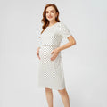 Polka Dot Nursing Dress – Short Sleeve Maternity & Breastfeeding Dress