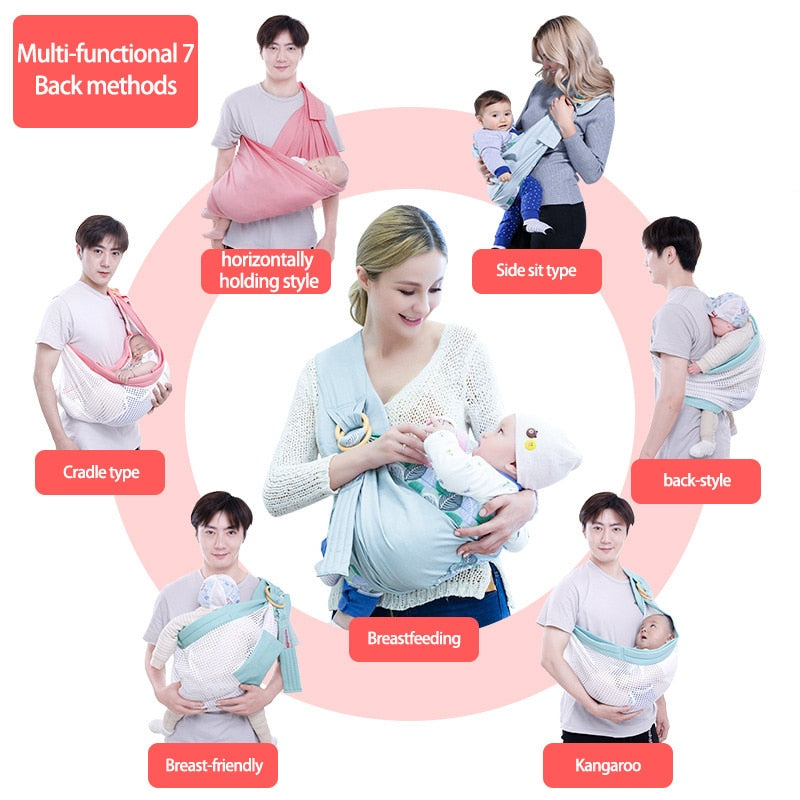 Mesh Newborn Kangaroo Carrier with Nursing Cover – Dual Purpose