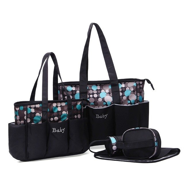 5-Piece Diaper Bag Set – Tote with Organiser Pouches for Moms